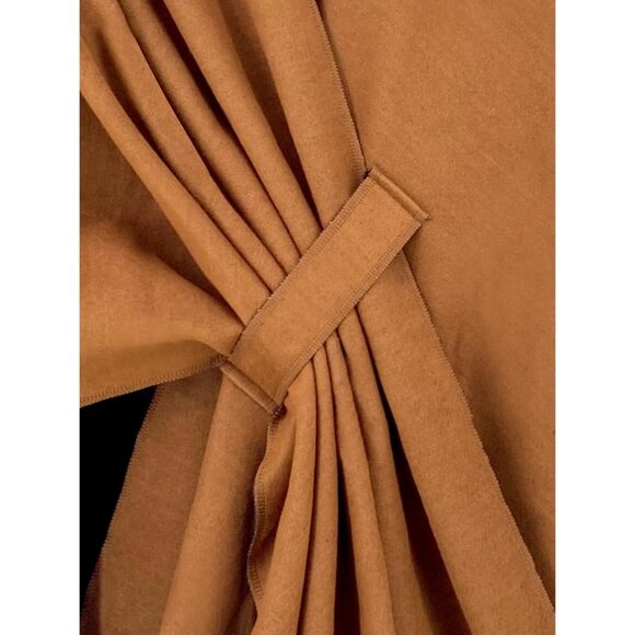 Women Shawl Wrap Poncho Ruana Cape Open Front Cardigan Fall Winter Brown Black - Picture 5 of 6